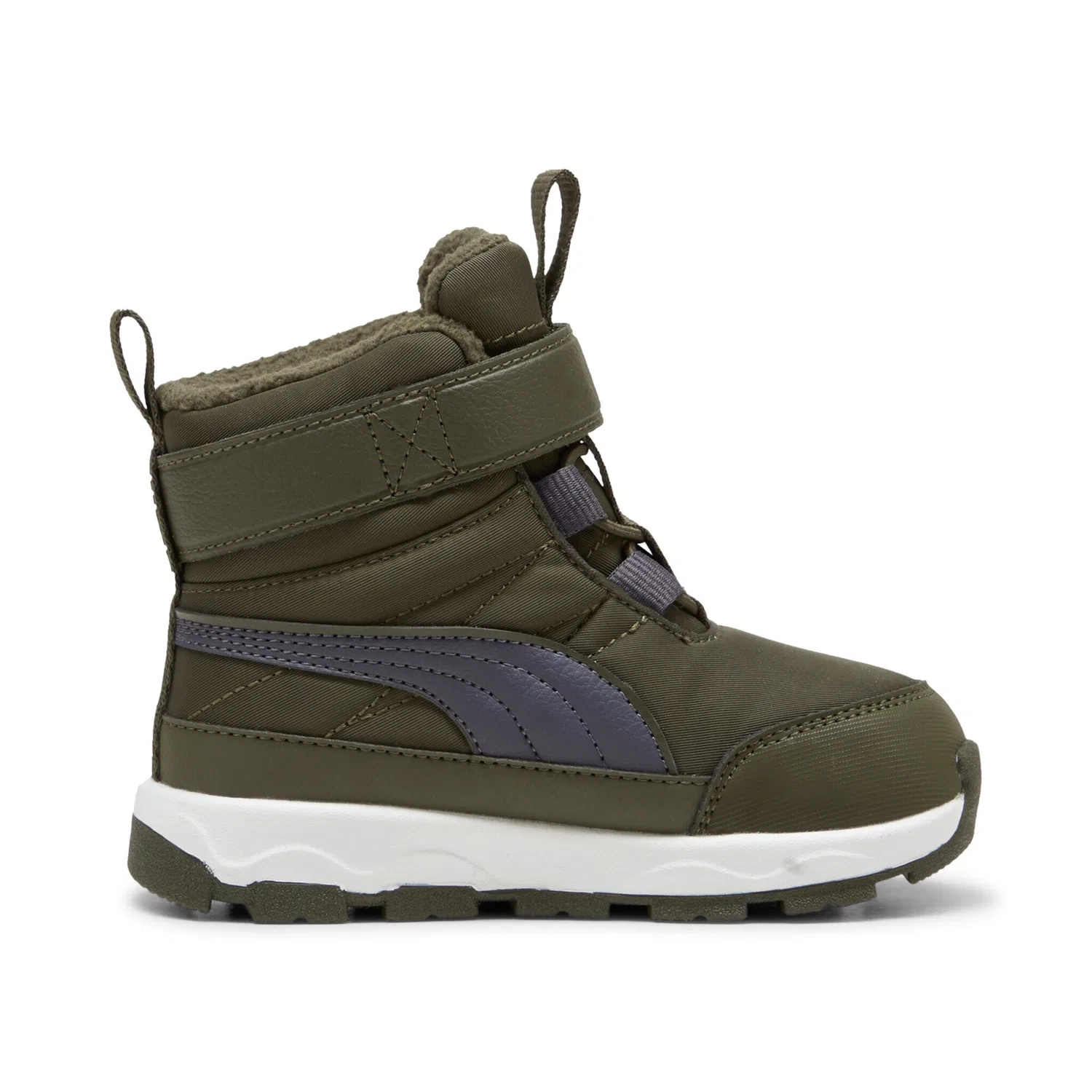 Детские зимние ботинки водонепроницаемые Evolve PUMA, Dark Olive/Galactic Gray/PUMA White — фото 3