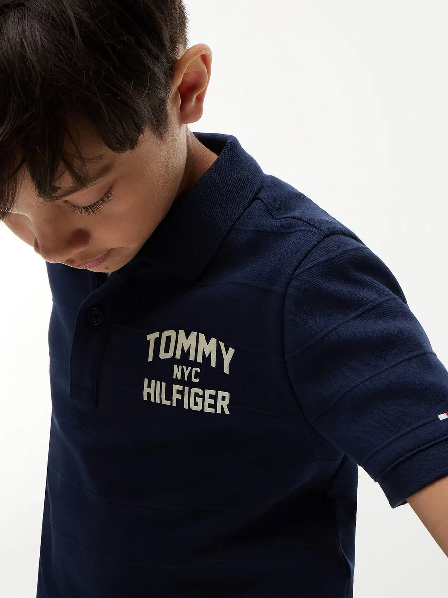 Футболка TOMMY HILFIGER синего цвета — фото 3