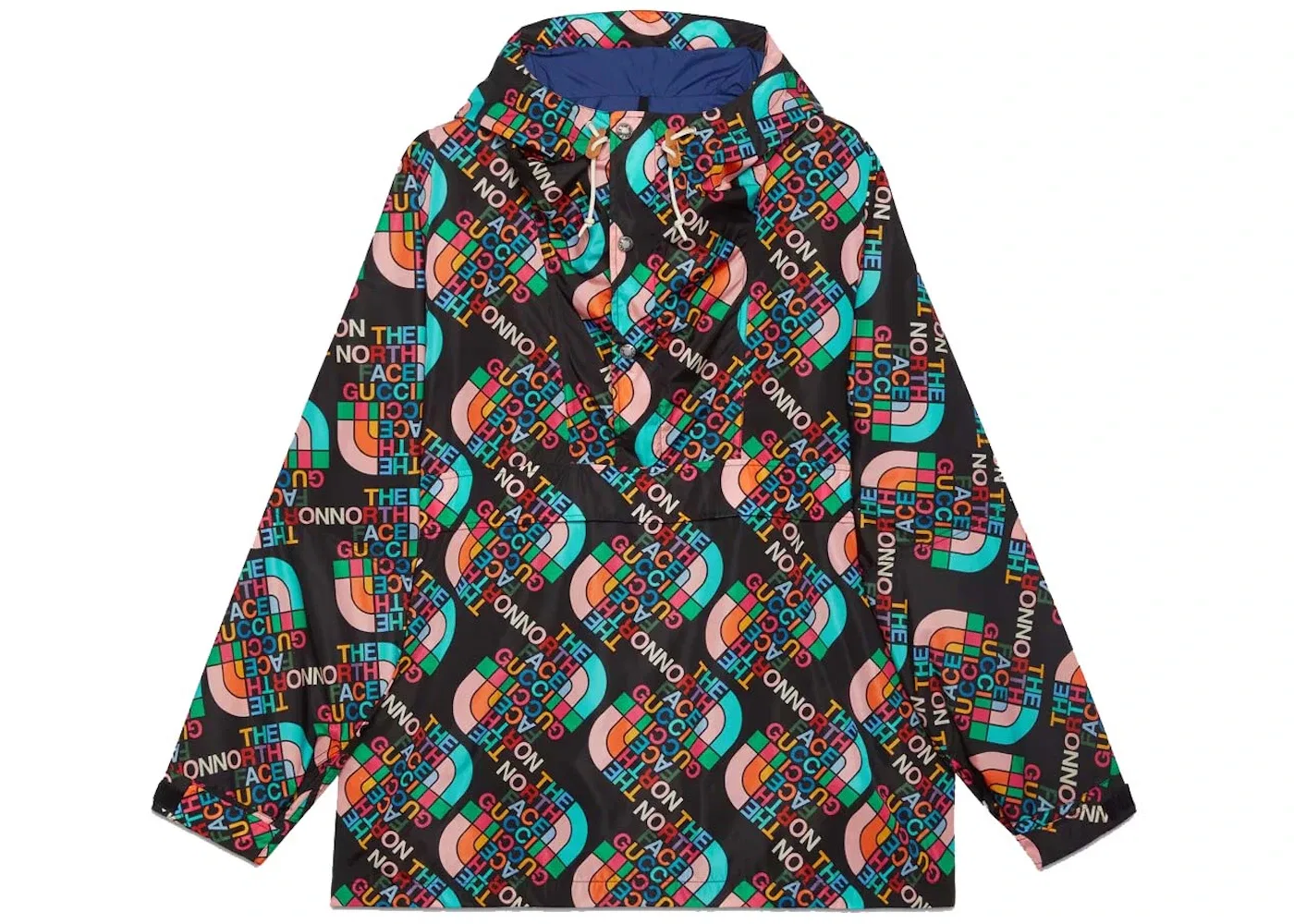 Мужская куртка с принтом Gucci x The North Face Nylon Jacket Gucci, Black/Multicolor