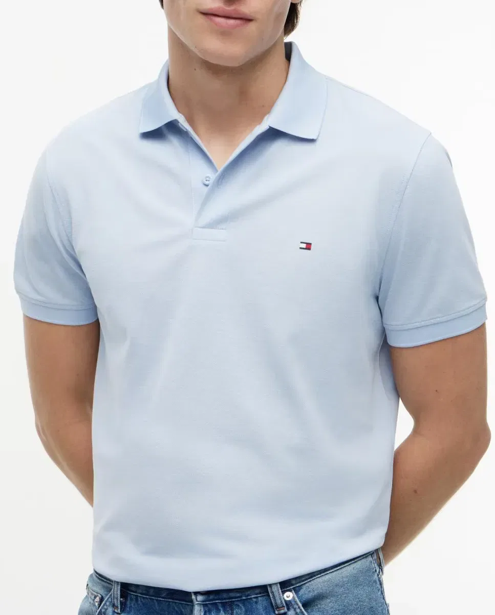 Мужское поло из пике с коротким рукавом Performance Tommy Hilfiger, Azul Celeste — фото 3