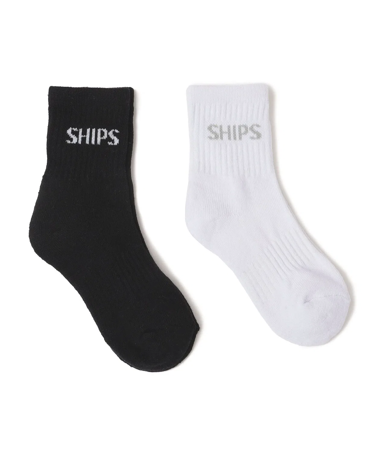 Носки детские 2 пары с логотипом SHIPS KIDS, белые/черные