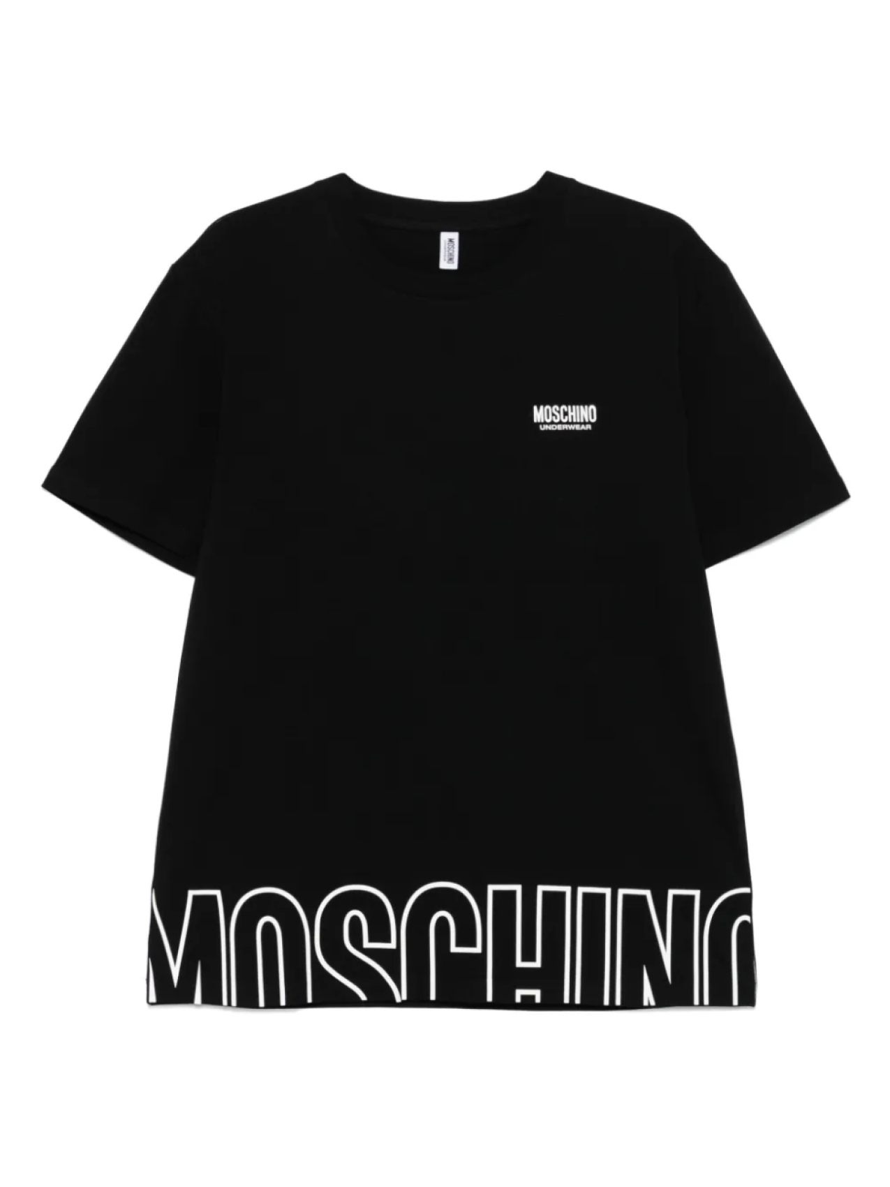 

Футболка с рельефным логотипом Moschino, черный