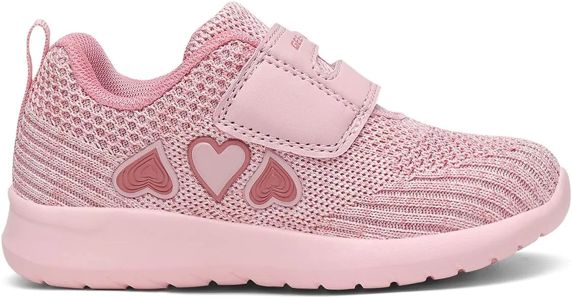 Детские кроссовки для девочек с принтом YUMI GEERX, Baby Pink — фото 3