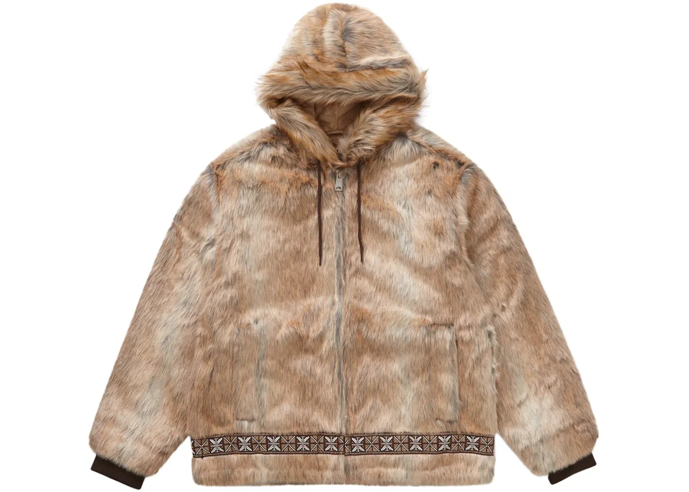 Мужское пальто из искусственного меха Parka Supreme, Brown