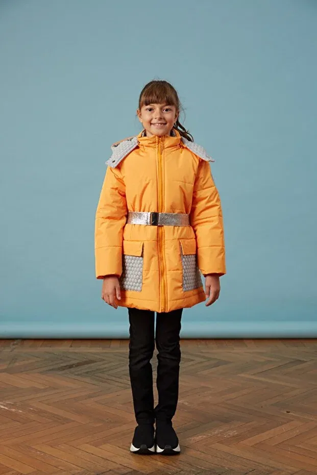 Детское пальто для девочек с капюшоном Men Anorak, Orange