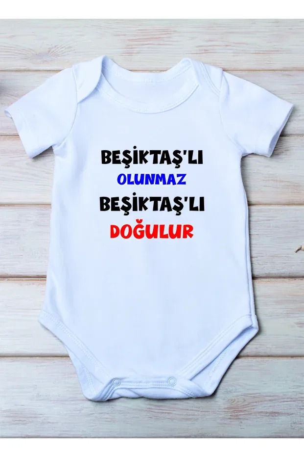 Детское боди с принтом Beşiktaşlı do not beşiktaşlı doğulur Space Dress, White