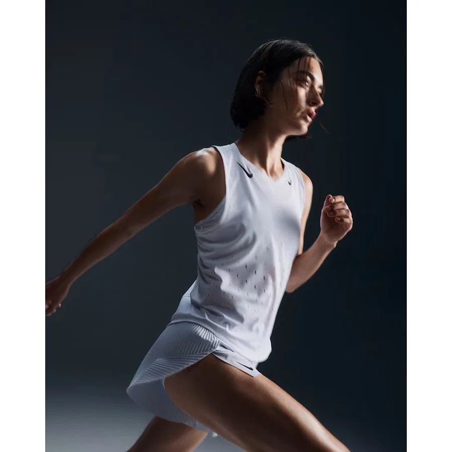 Женский спортивный топ с длинным рукавом Nike Aeroswift Dri-Fit Adv, Белый — фото 2