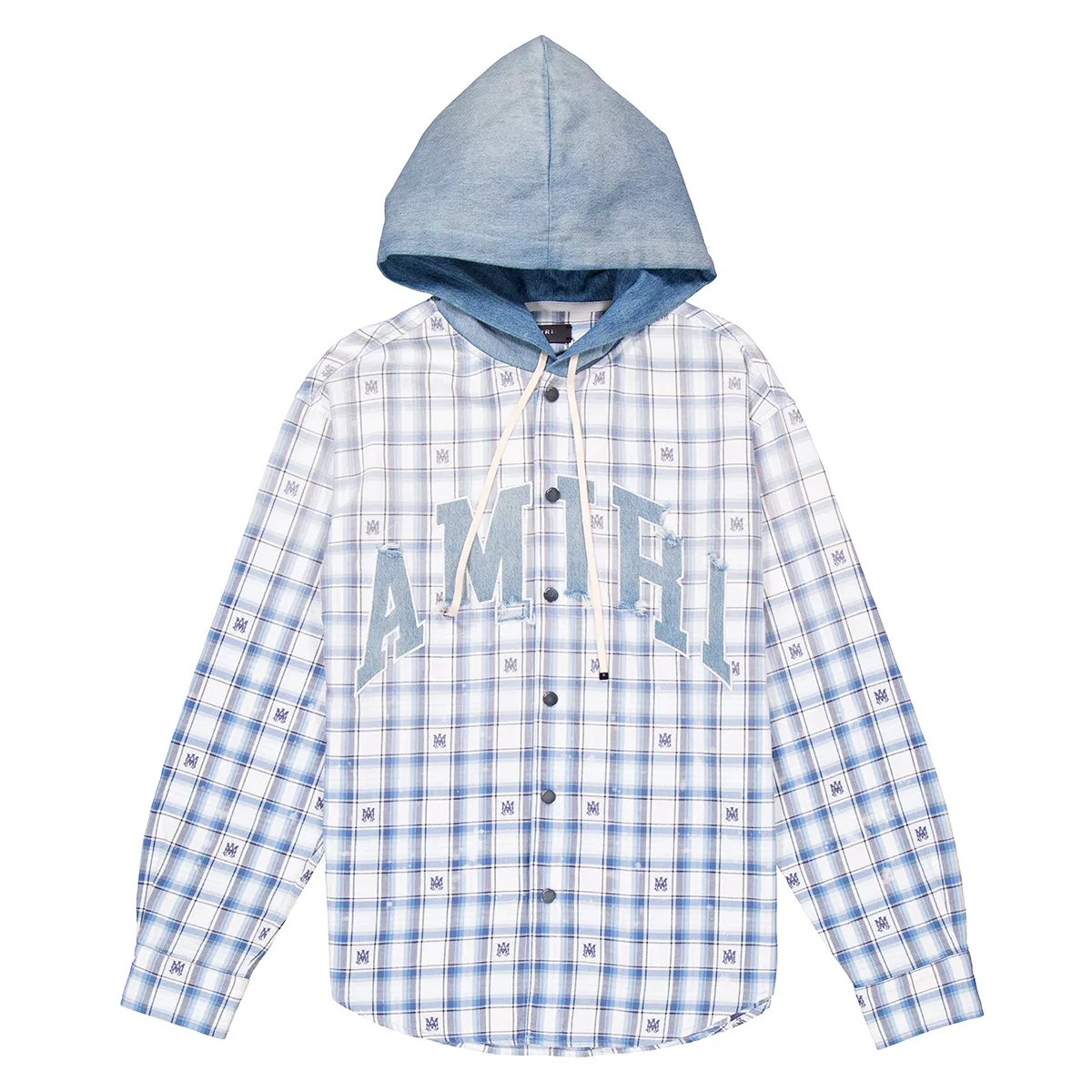 Оверширт с капюшоном Cerulean Hooded Cotton Overshirt AMIRI, Cerulean