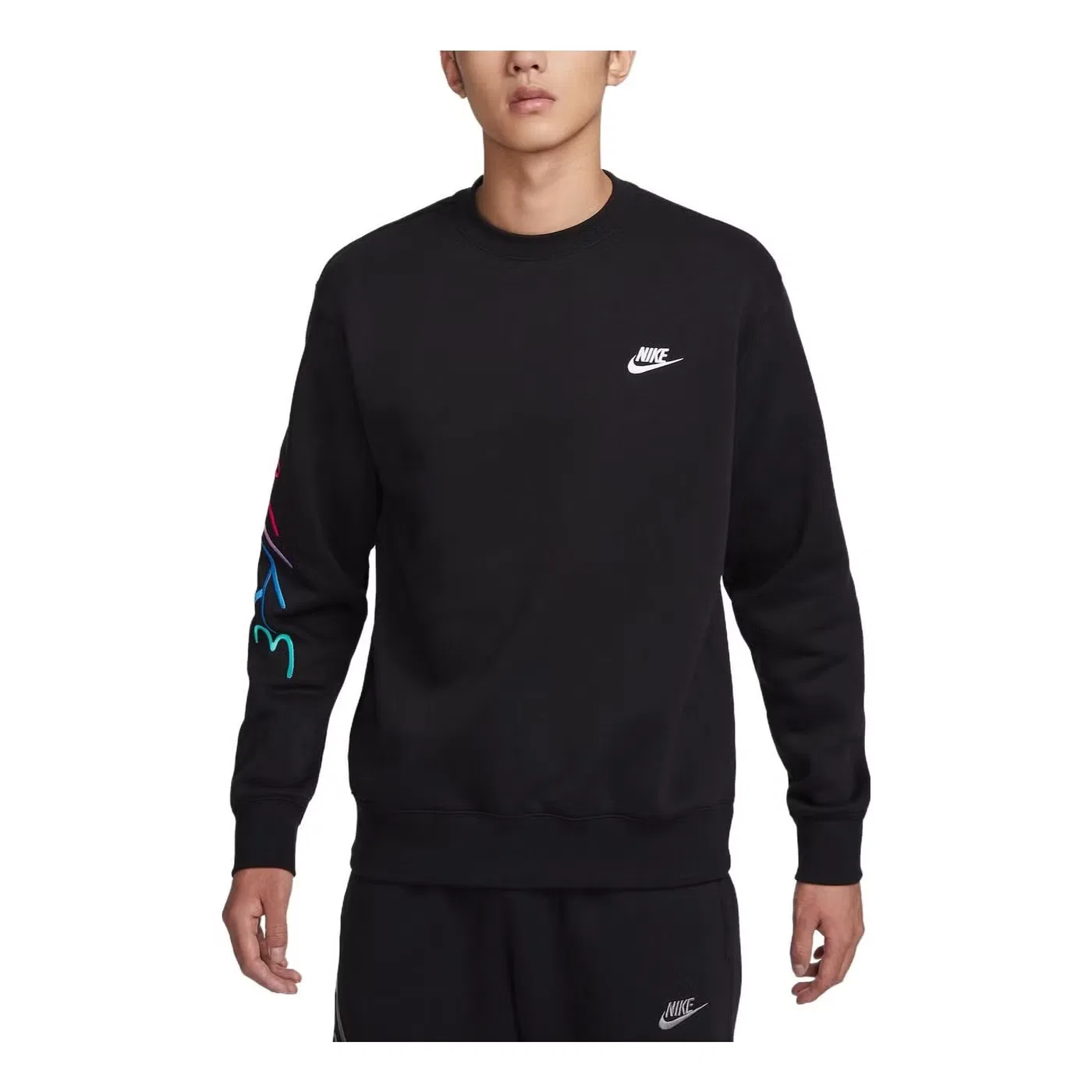 Свитшот из флиса с длинным рукавом Nike, черный