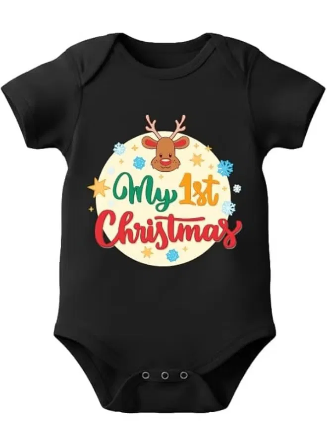 Боди-комбинезон с принтом новогодний с оленем My 1st Christmas Sitara Fashions — фото 4