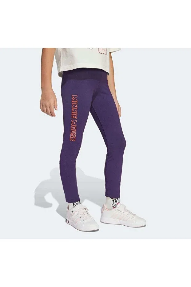 Детские леггинсы для девочек с принтом Disney Minnie Mouse Adidas, Purple