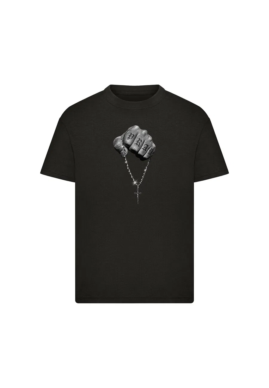 Футболка Mister Tee Shirt «Вера встречается с силой» черного цвета