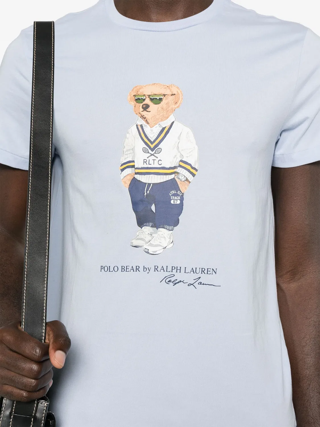 Футболка с вышивкой Лошади Polo Ralph Lauren, светло-голубой — фото 3