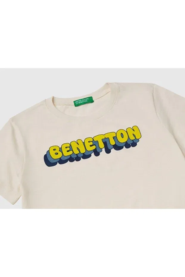 Детская футболка для мальчиков с принтом United Colors Of Benetton, White — фото 2
