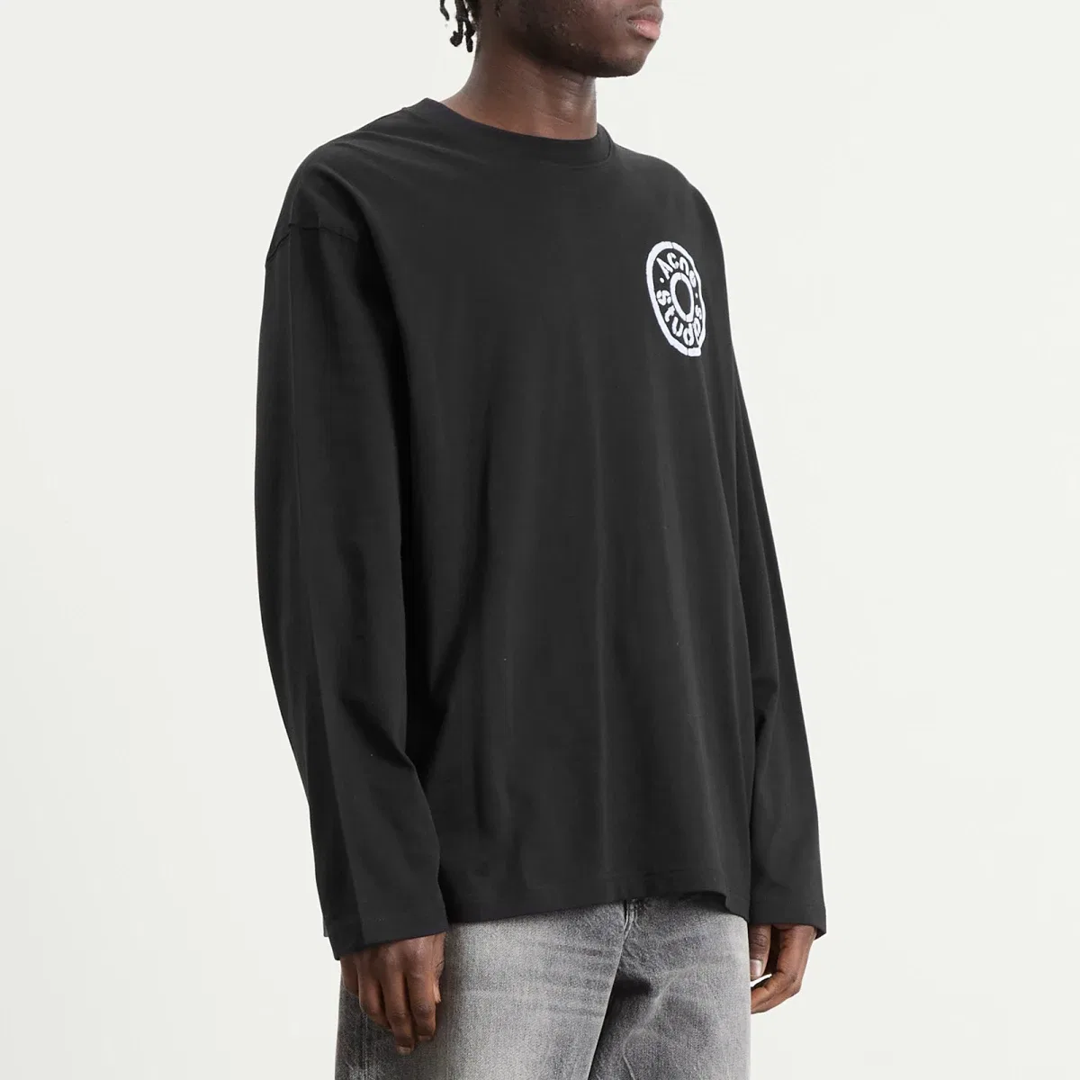 Лонгслив с принтом Button Logo Acne Studios, Black — фото 2