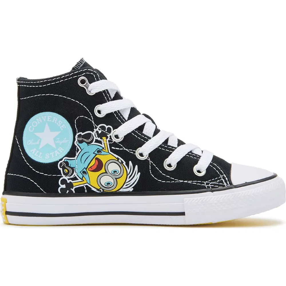 Детские высокие кроссовки Chuck Taylor All Star Converse, Minions Black/Multi — фото 2