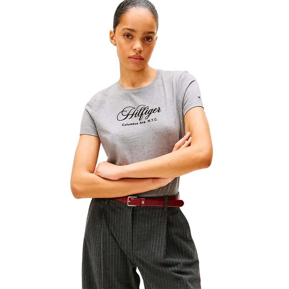 Футболка с коротким рукавом Tommy Hilfiger Script Regular Fit, серый