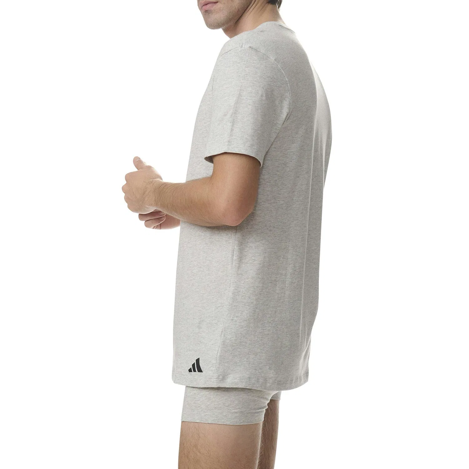 Мужской комплект футболок с V-образным вырезом Active Core Cotton 3PK Adidas, Bunt Grungrau Weiss — фото 4