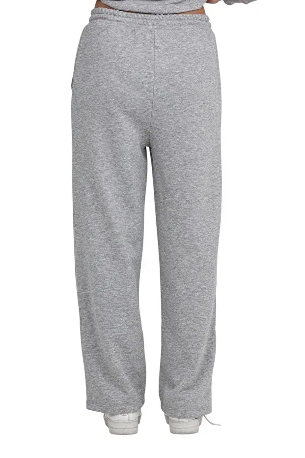 Детские спортивные штаны для девочек широкие хлопковые Erdem Kids, Gray-Melange — фото 4
