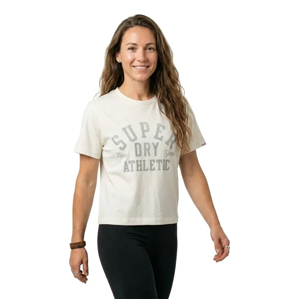 Футболка Athletic Essentials Loose Fit Superdry, бежевый — фото 3