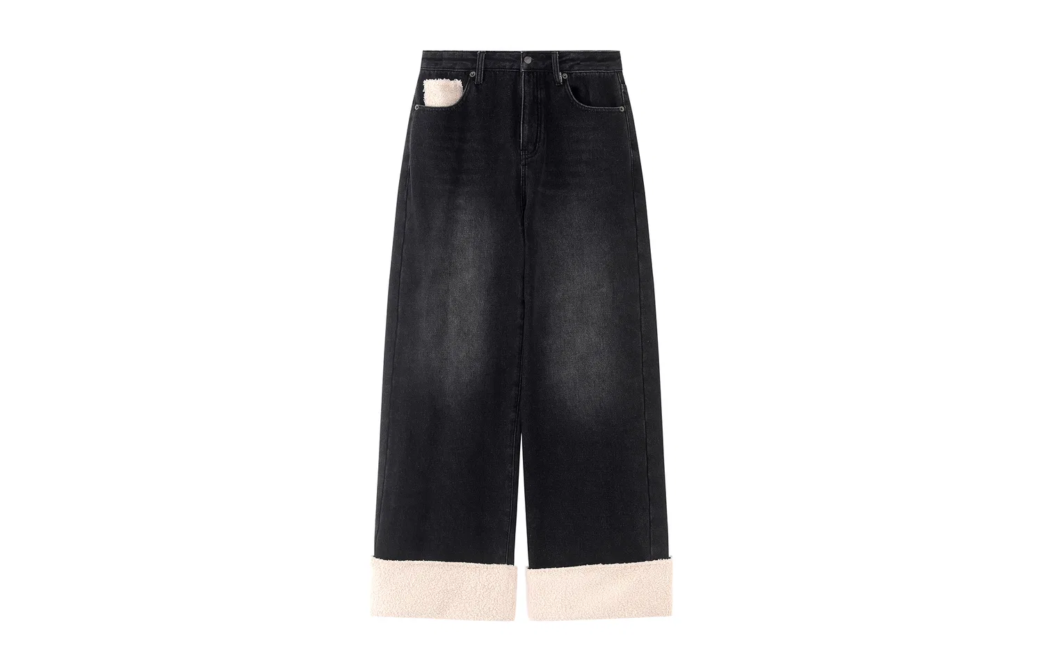 Детские джинсы свободного кроя с широкими штанинами F426, Black