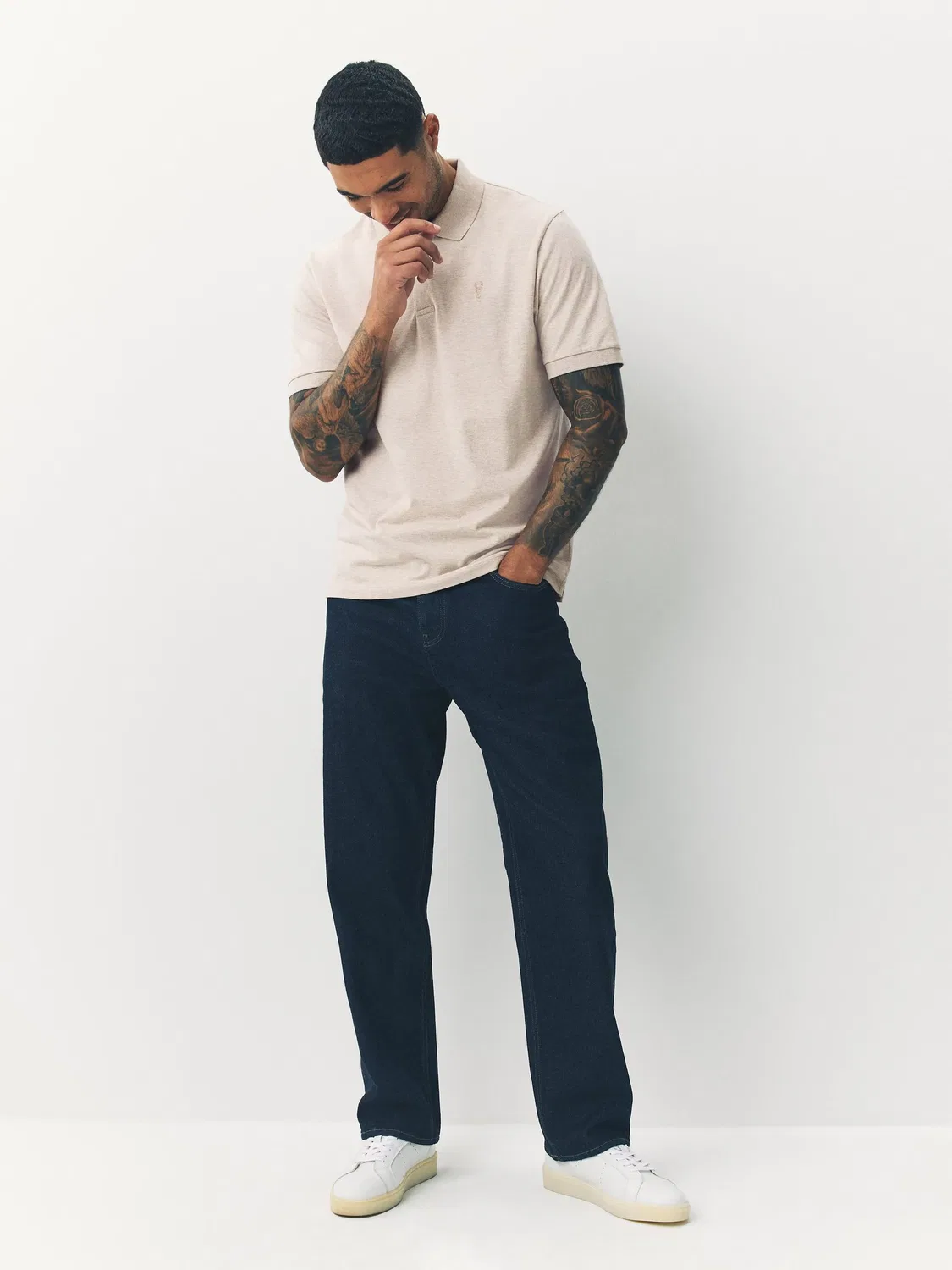 Поло Regular Fit, Light Neutral Marl Next, светлый нейтральный меланж — фото 2