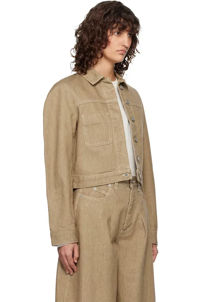 Бежевая джинсовая куртка овальный карго Jacquemus — фото 2