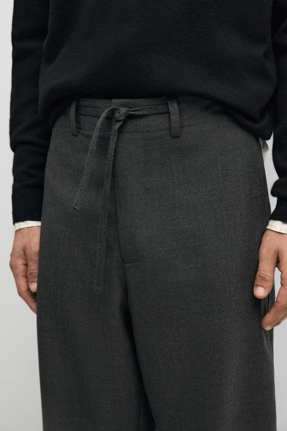 Брюки Massimo Dutti, из шерсти, серый — фото 4