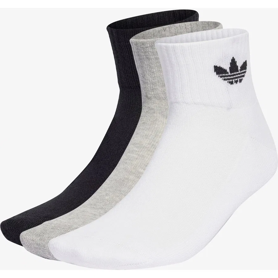 Комплект из 3 пар носков с длинным голенищем Originals Mid Crew adidas, Черно-бело-серый