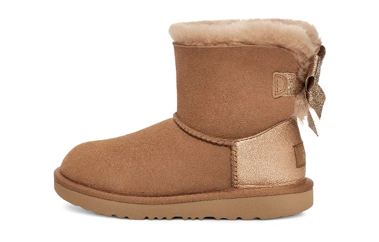 Детские зимние сапоги-снег boots с бантом Bailey Bow Glitz UGG, Chestnut