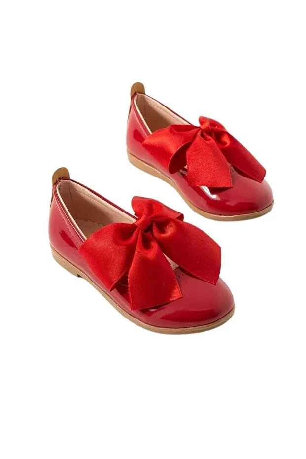 Детские балетки для девочек с большим бантом Wakawakakidsstore, Red