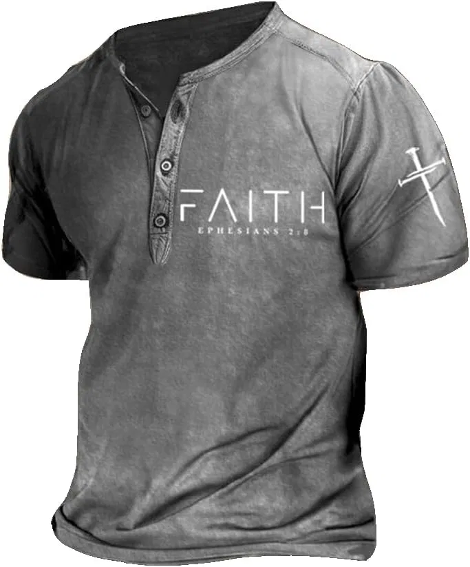 Мужская футболка с принтом Faith Ephesians, Grey