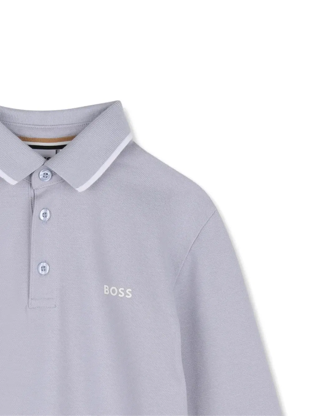Рубашка поло с длинными рукавами и логотипом Boss Kidswear, фиолетовый — фото 3
