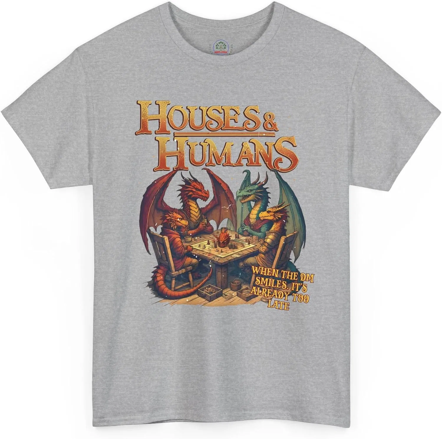 Мужская футболка с принтом Houses and Humans Role-Playing Tee, серый меланж — фото 4