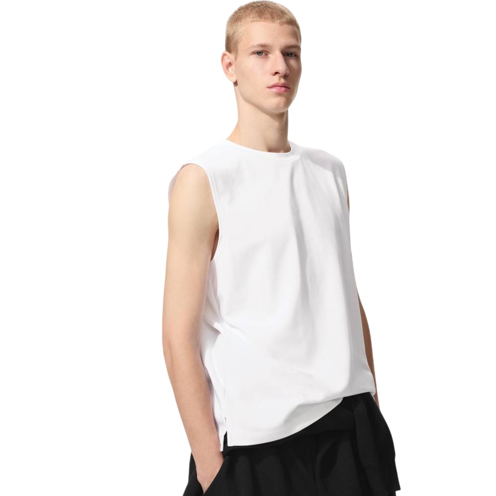 Футболка Uniqlo AIRism Cotton Sleeveless Unisex, 00 белый