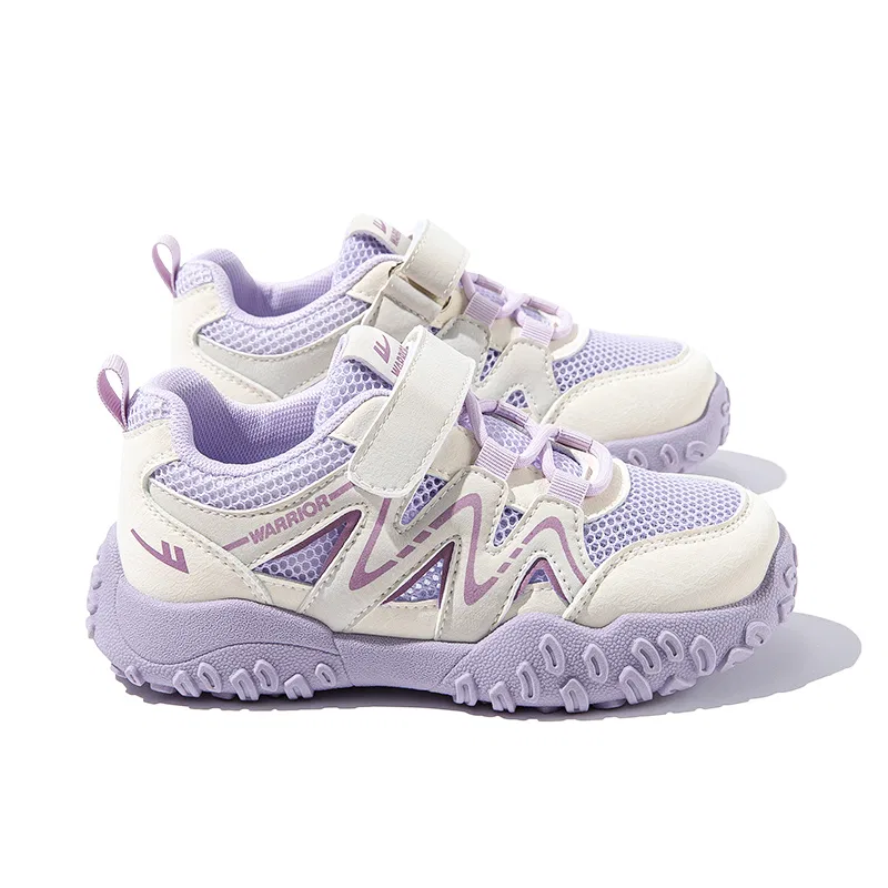 Детские кроссовки с завышенной подошвой, легкие, с принтом, Height Increasing Abrasion Resistant Lightweight Cushioning Low top Kids' Running Shoes, WARRIOR, Beige Purple — фото 3
