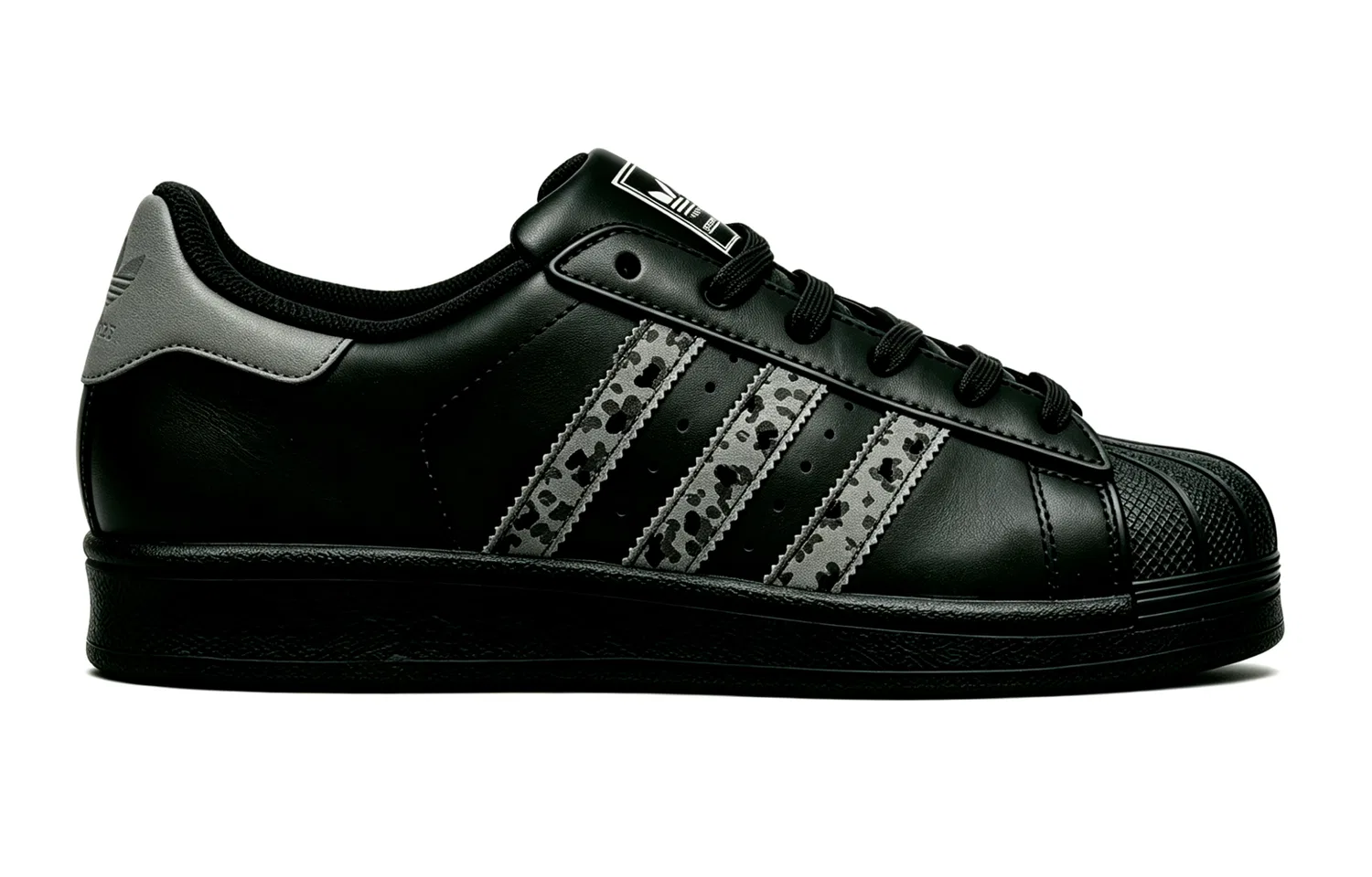 Детские кроссовки Superstar, кожаные, Adidas Originals, Black Gray — фото 4