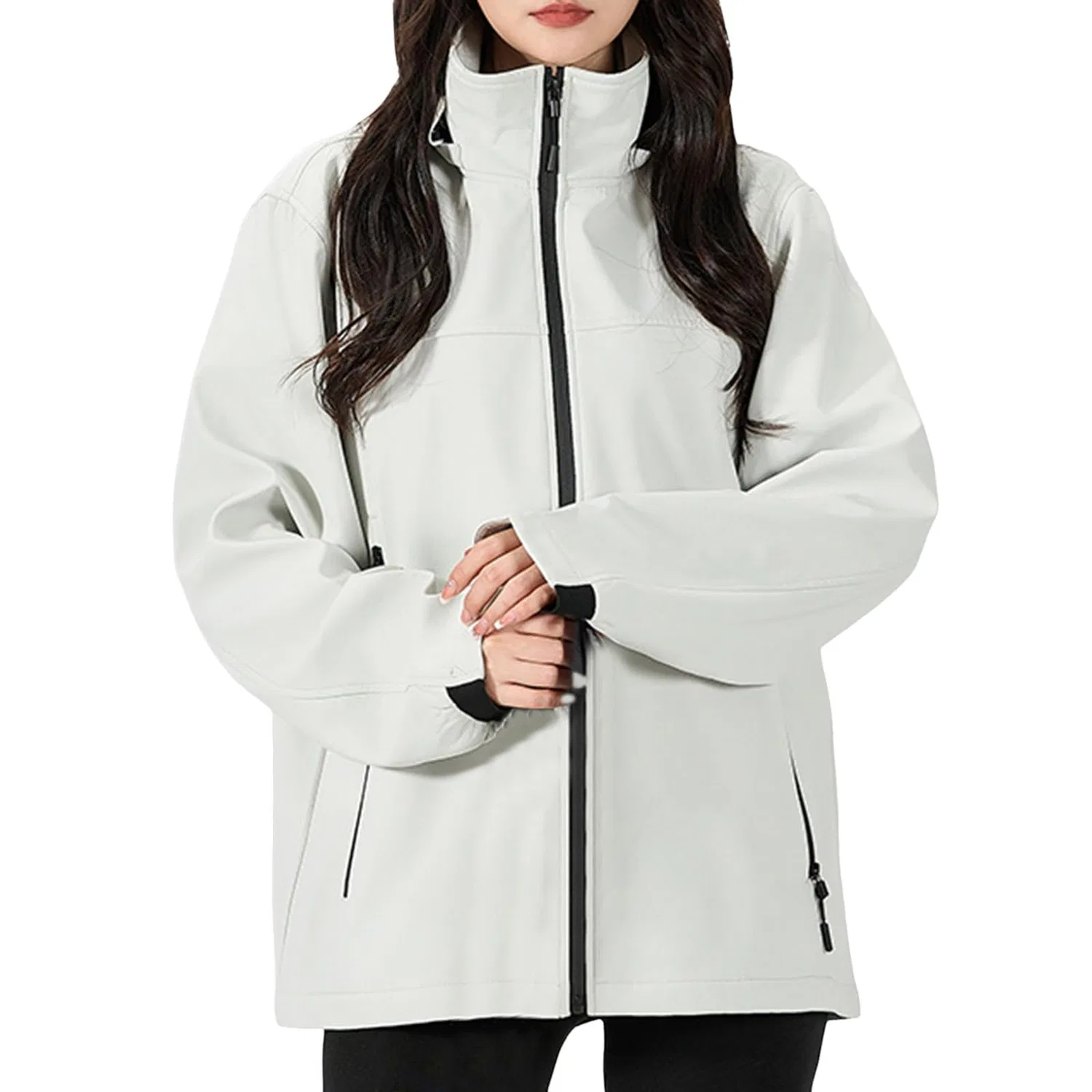 Женский дождевик с капюшоном Softshell Jacket Trench, Bianco
