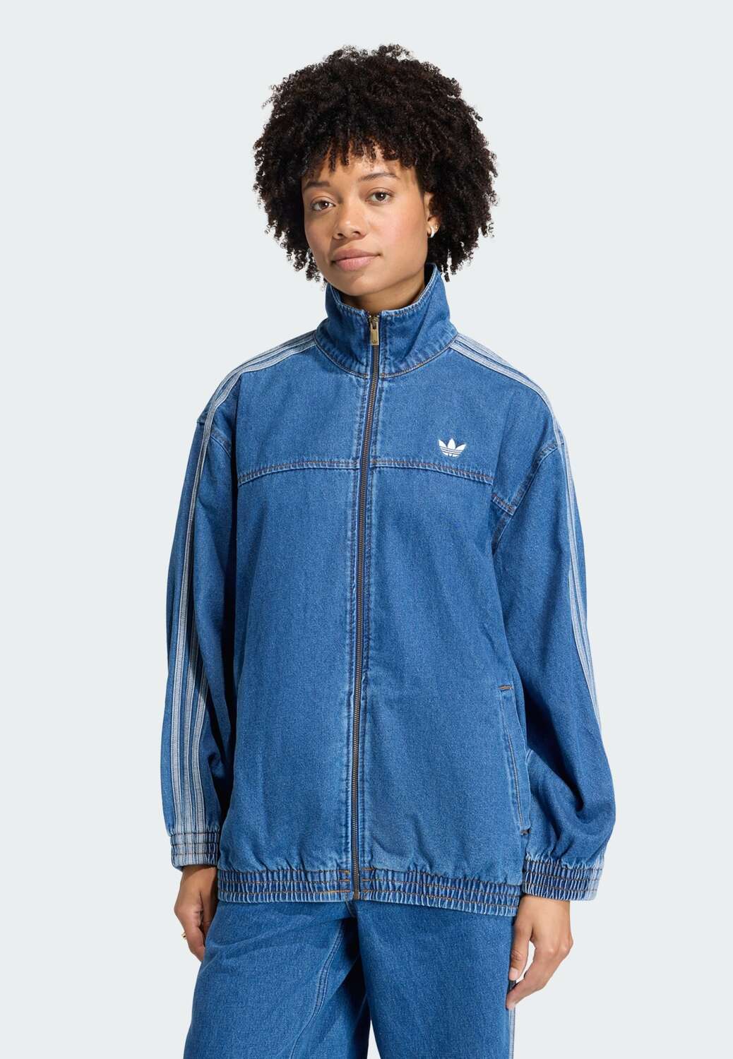 Adidas Originals Куртка межсезонная 'Firebird Adilenium' в синем дениме, пастельно-голубая — фото 2