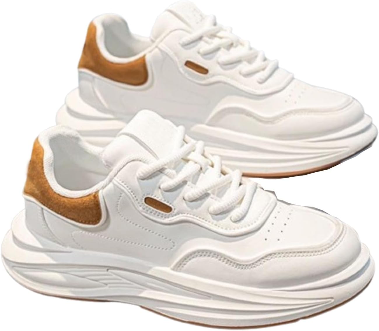 

Мужские кроссовки с толстой подошвой для бега с дышащей конструкцией для тренировок в зале, спортивные кроссовки с улучшенной амортизацией и поддержкой Generic, коричневый