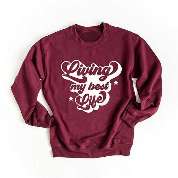

Свитшот Retro living my best life Simply Sage Market, Maroon, Зеленый, Свитшот Retro living my best life Simply Sage Market, Maroon