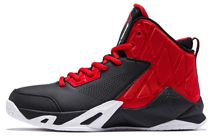 

QIAODAN Амортизирующие противоскользящие баскетбольные кроссовки High Top Men's Black/Tomato Red