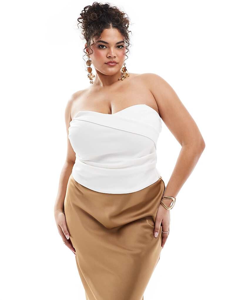

Кремовый структурированный корсет-корсет с аквалангом ASOS DESIGN Curve