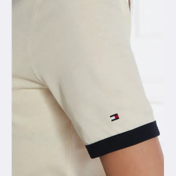 Футболка стандартного кроя из флока с монотипией Tommy Hilfiger, бежевый — фото 4