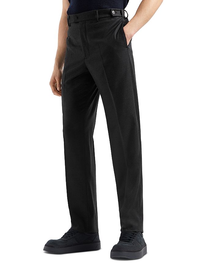 

Шерстяные брюки Regular Fit с добавлением эластана в клетку Emporio Armani, серый