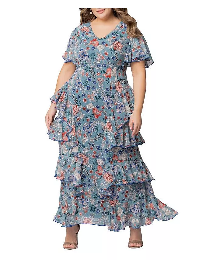 

Вечернее платье Plus Size Tour de Flounce Kiyonna, синий