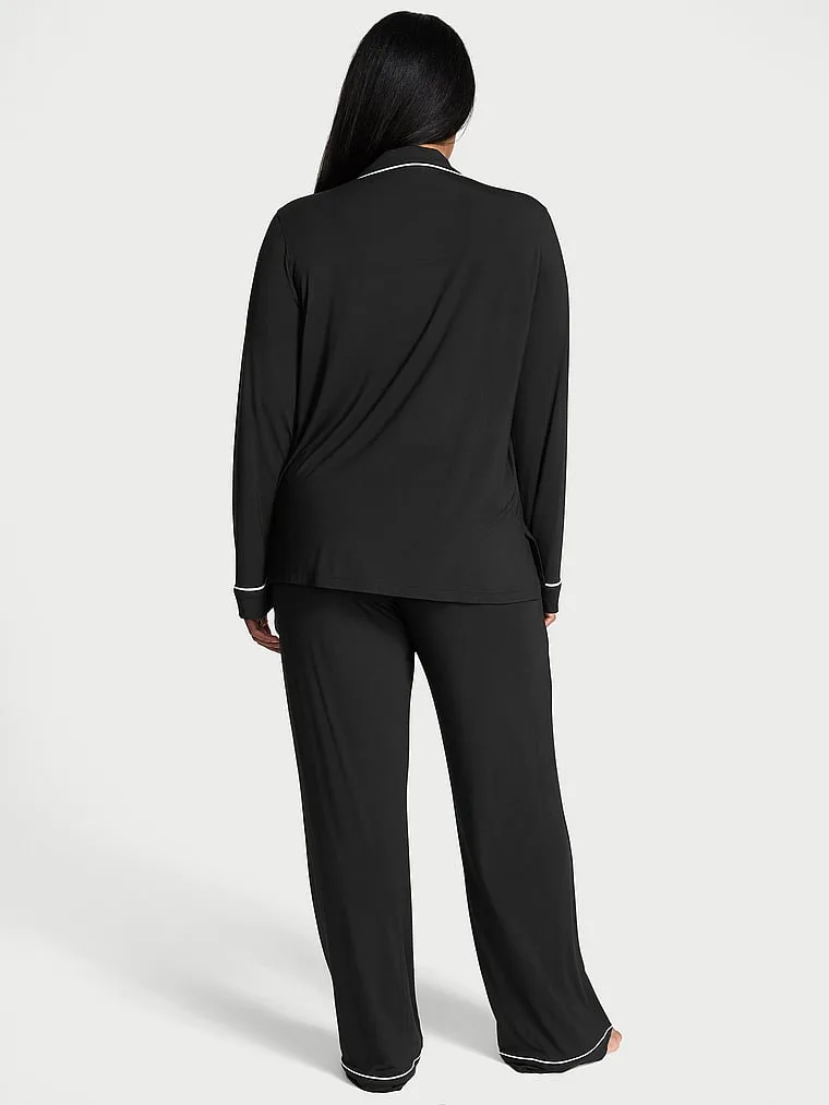 Комплект длинной пижамы из мягкого модала Victoria'S Secret, Prints & Solids Black — фото 2