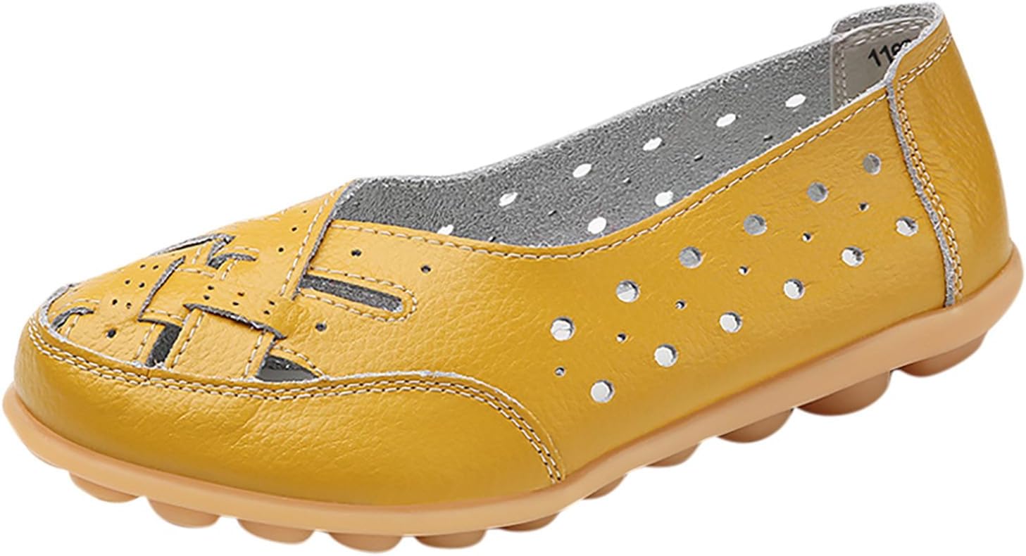 

Женская летняя мода плоские повседневные туфли с вырезами и бантом, удобные и нескользящие, мужские повседневные туфли, загар Generic, желтый