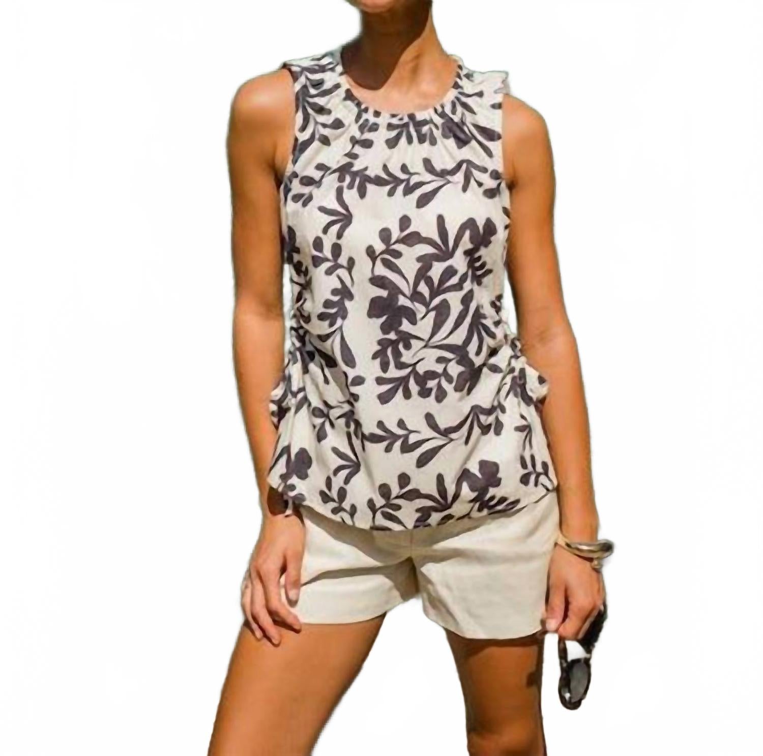 

GREYLIN Топ Monti Side Tie Poplin, цвет экрю/черный