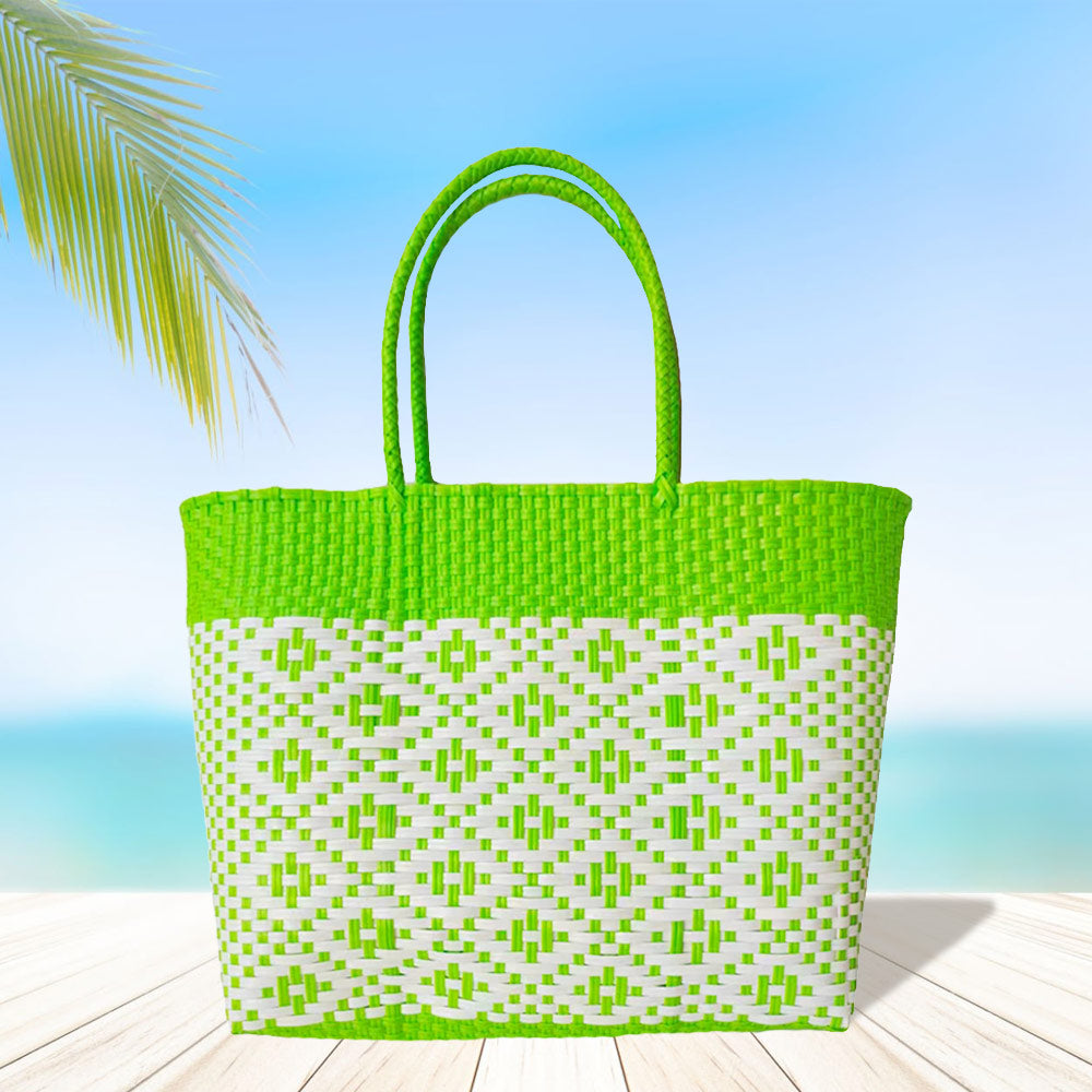 

Сумка-тоут с ацтекским узором плетение корзины FASHNZFAB, Lime